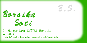 borsika soti business card